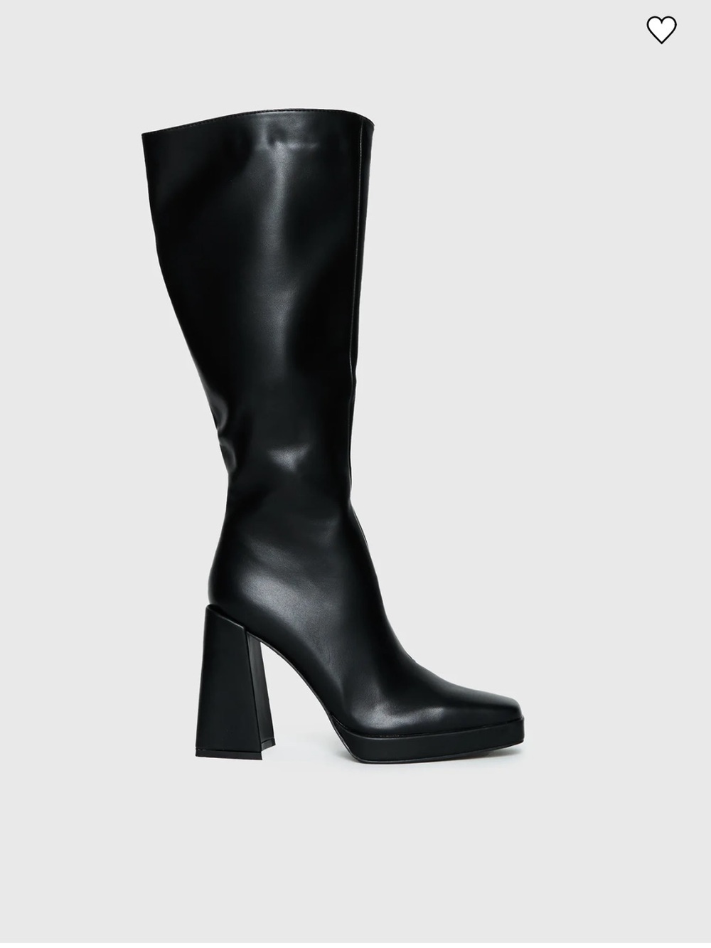 Woman’s black knee high boots